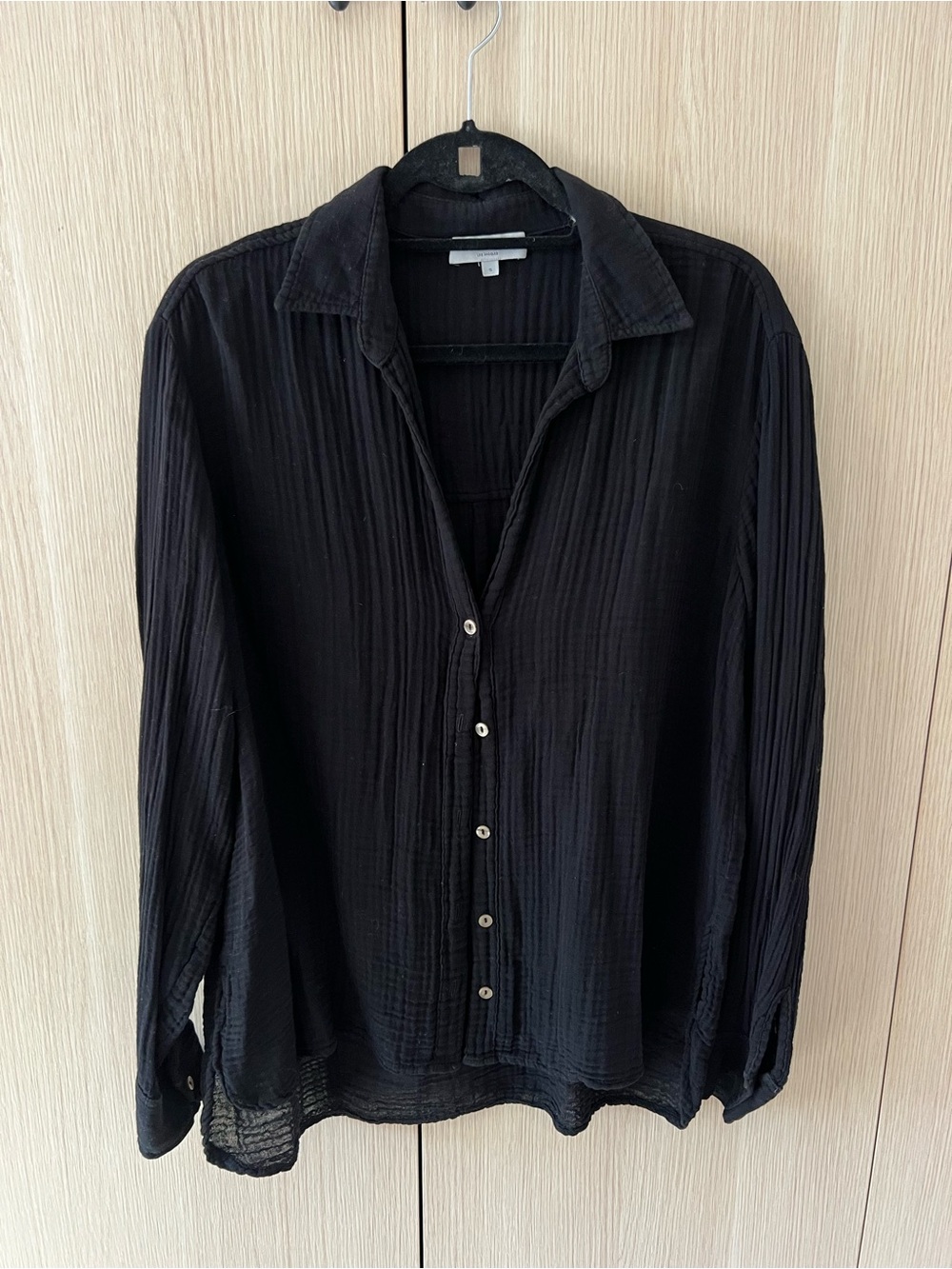 Michael Stars Black Gauze Button-Down Shirt